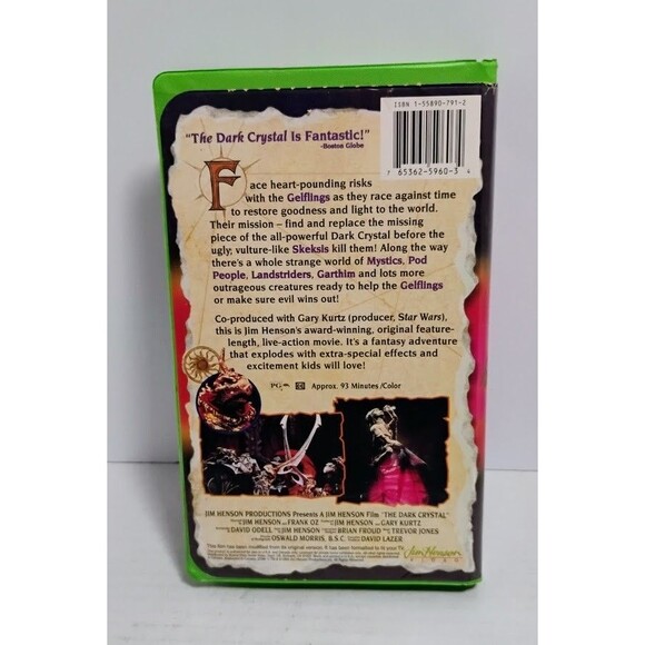 1994 JIM HENSON STUDIOS THE DARK CRYSTAL GREEN CLAMSHELL VHS - Picture 2 of 5